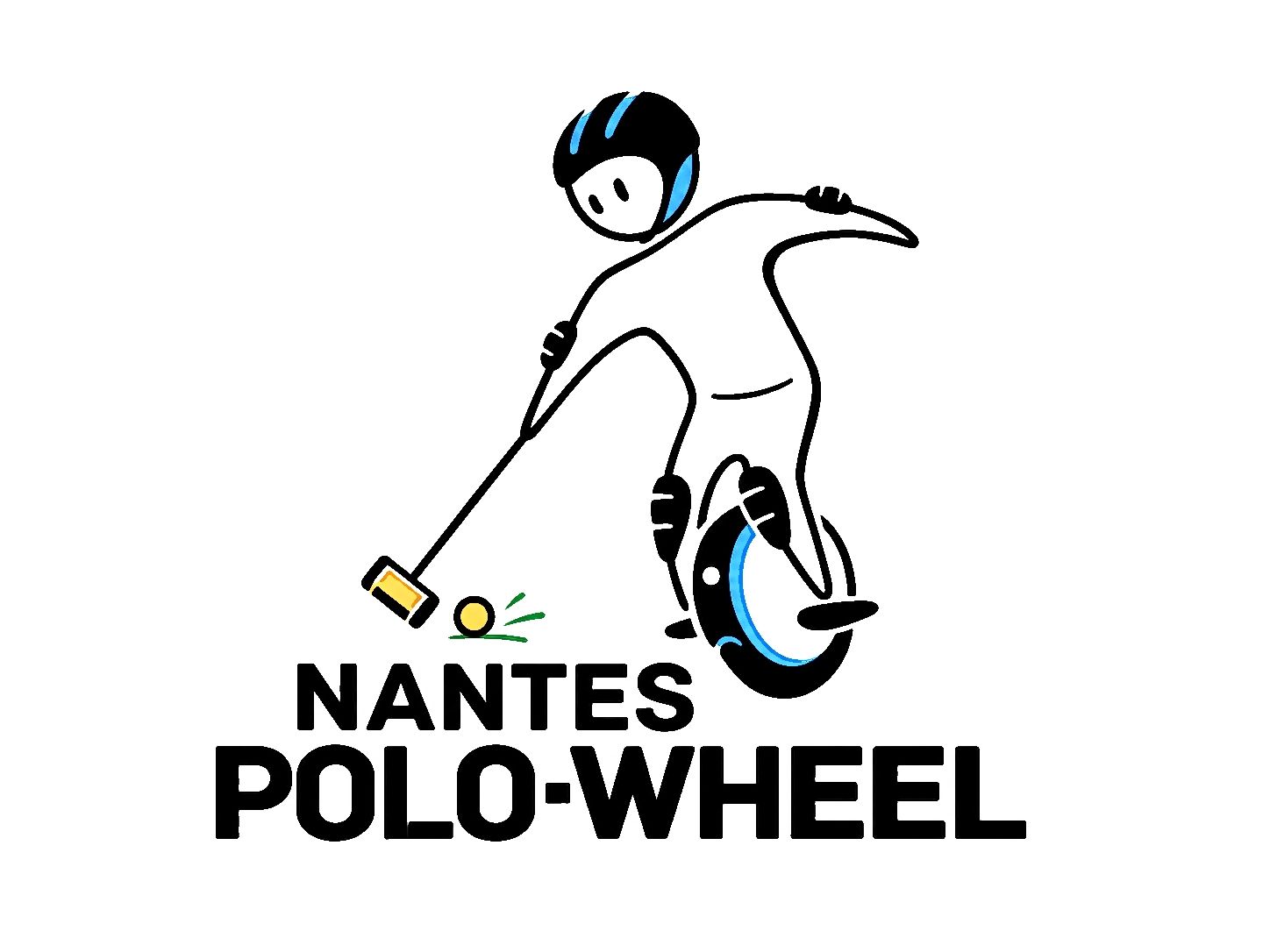 Logo Nantes Polo Wheel, joueur de polo en gyroroue